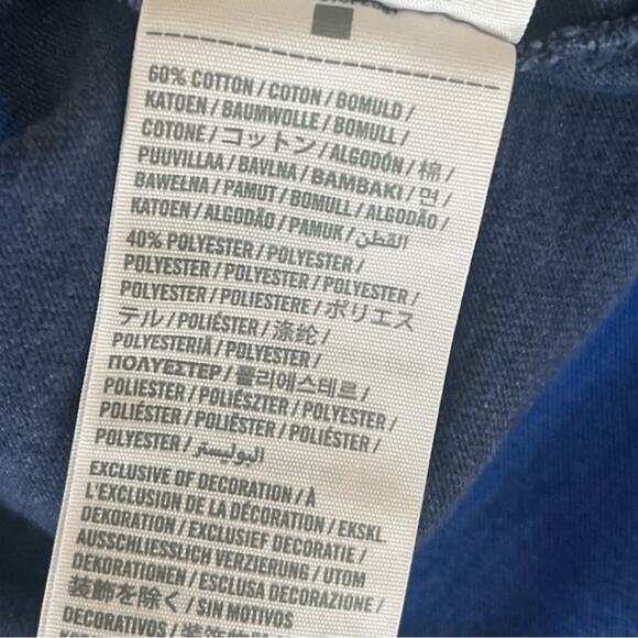 Abercrombie & Fitch Men’s Y2K Muscle V Neck Stripe Blue Moose T Shirt Size Large - Picture 5 of 7